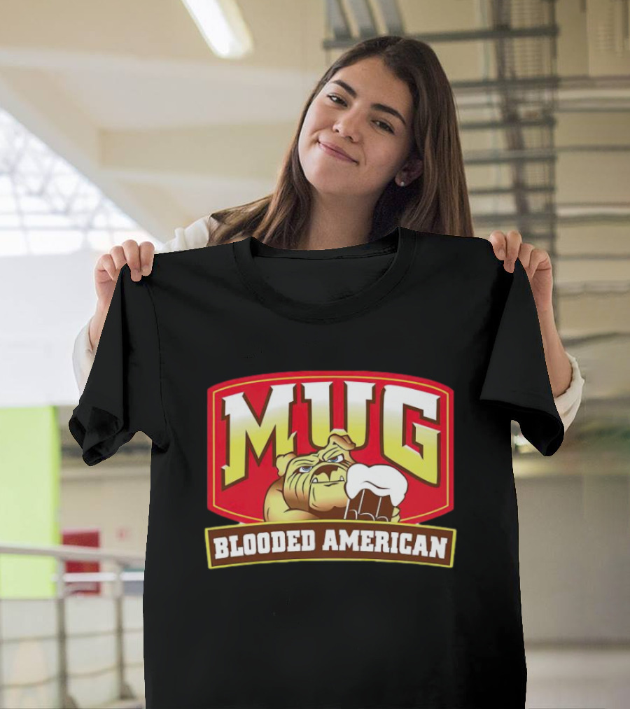 Mug Blooded American Bulldog Holding Beer Mug T-Shirt