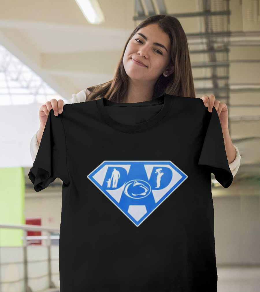 Penn State Nittany Lions Dad Superhero Emblem T-Shirt