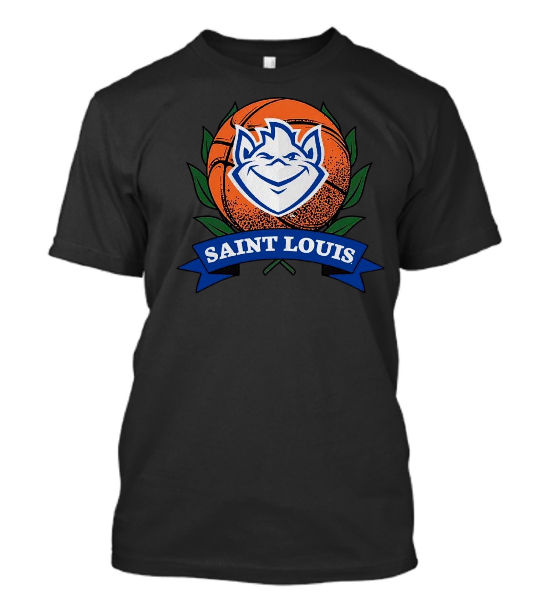 Saint Louis Billikens Basketball Emblem With Iconic Mascot And Orange Basketball T-Shirt