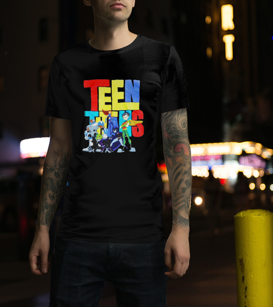 Teen Titans Cartoon Characters Group Pose T-Shirt