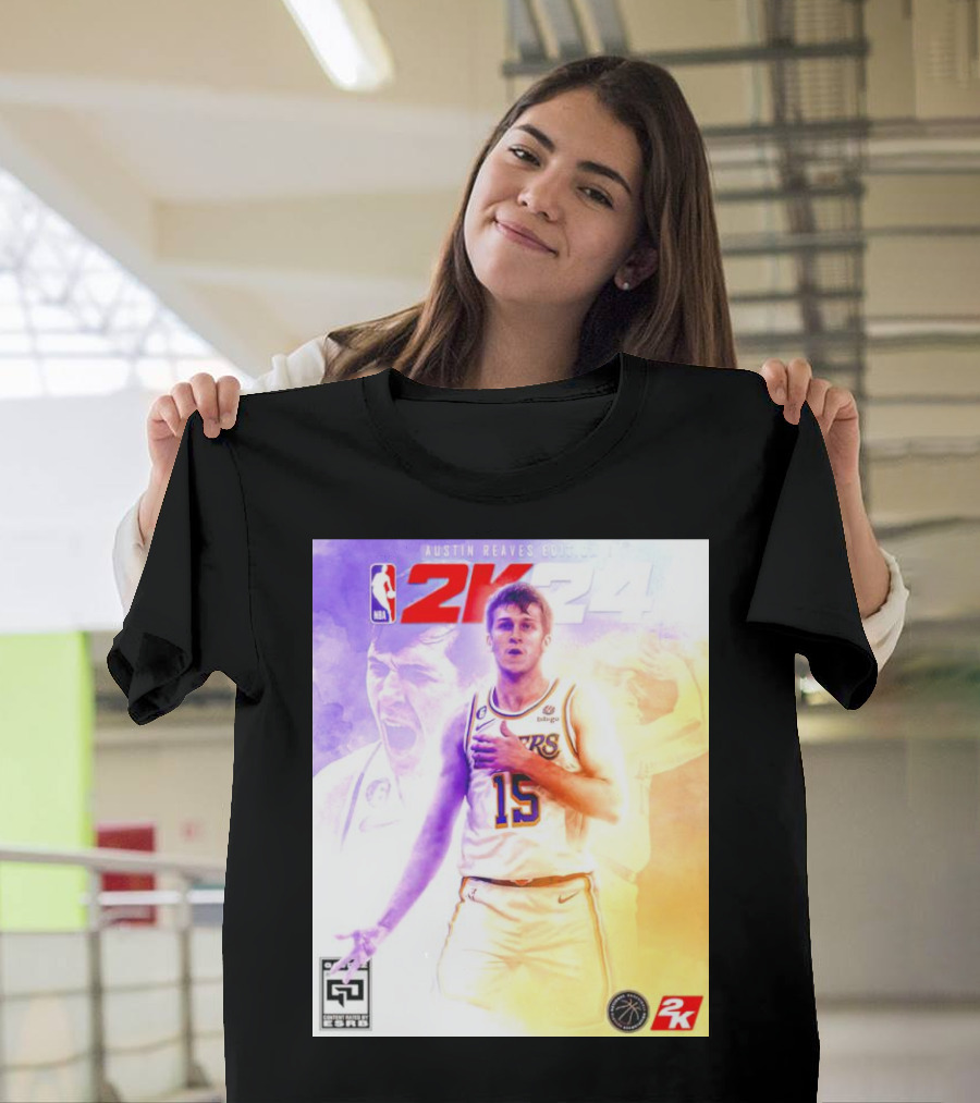 Austin Reaves 2K24 Los Angeles Lakers NBA Basketball Cover Edition T-Shirt