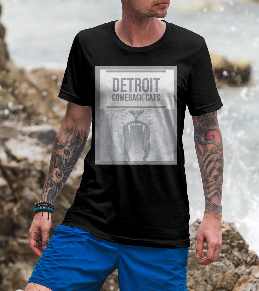 Detroit Comeback Cats Roaring Lion T-Shirt