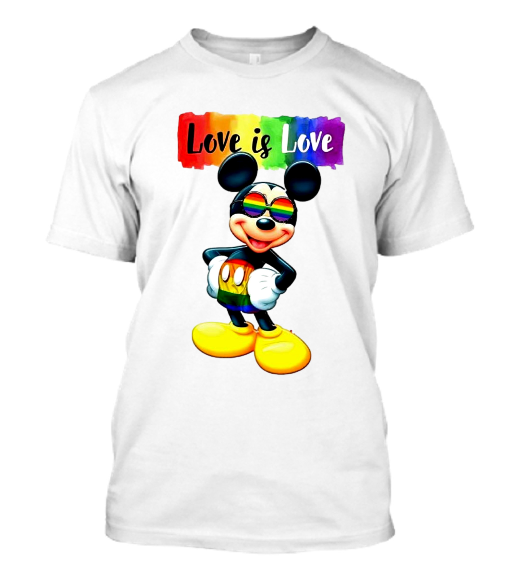 Mickey Mouse Love Is Love Rainbow Happy Pride T-Shirt