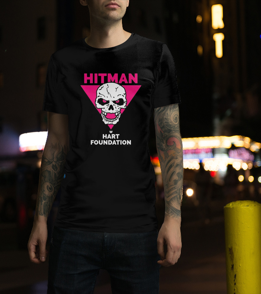 Hitman Skull Pink Triangle W Hart Foundation T-Shirt