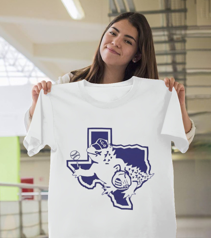 TCU Horned Frog in Texas Outline with Baseball Cap T-Shirt