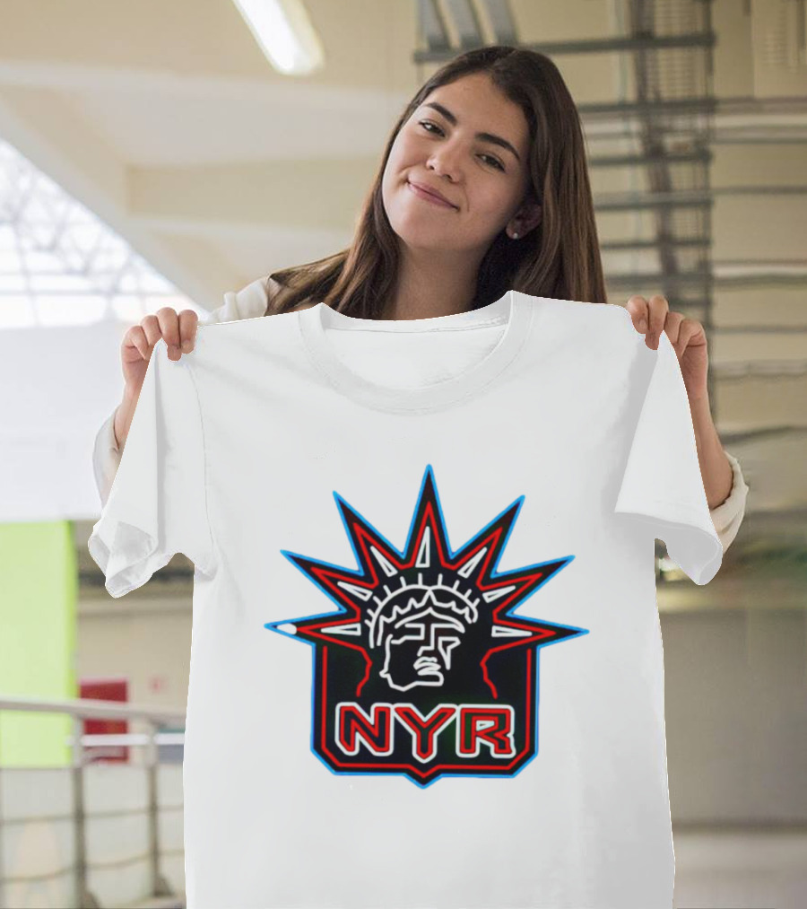 New York Rangers NYR Statue Of Liberty Neon Jersey T-Shirt