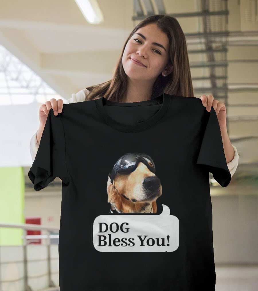 DOG Bless You Dog With Goggles T-Shirt