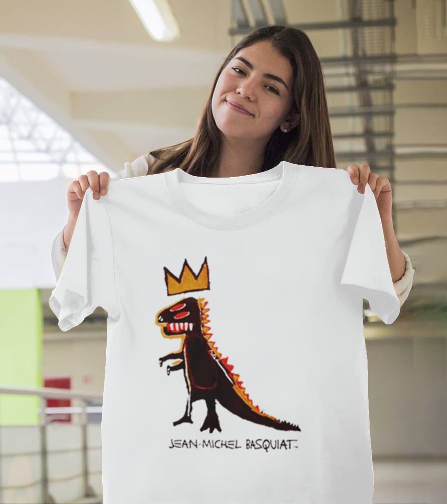 Jean Michel Basquiat Dinosaur Crown Iconic T-Shirt