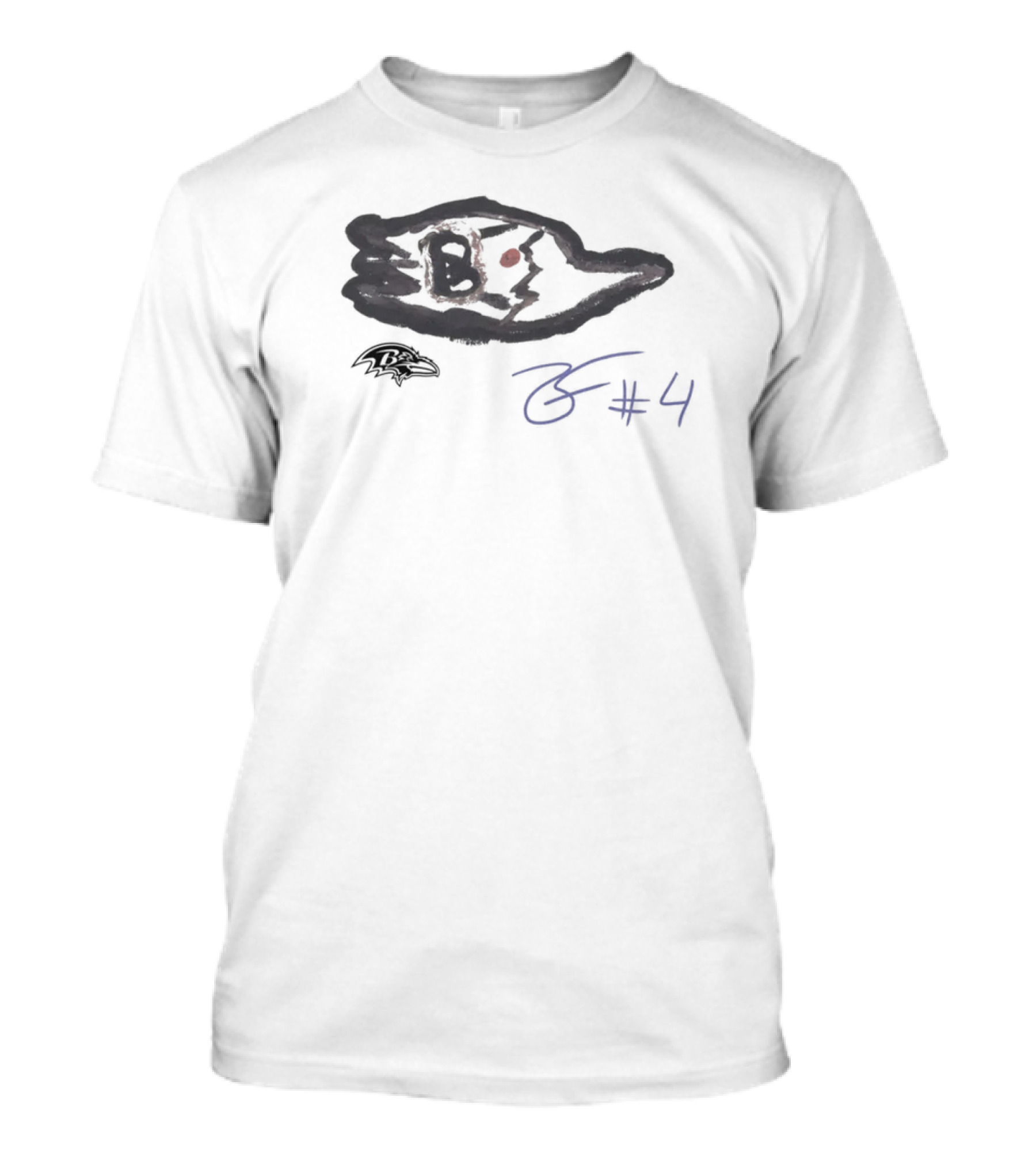 Rookies Paint Baltimore Ravens B Signature #4 Zay Flowers T-Shirt
