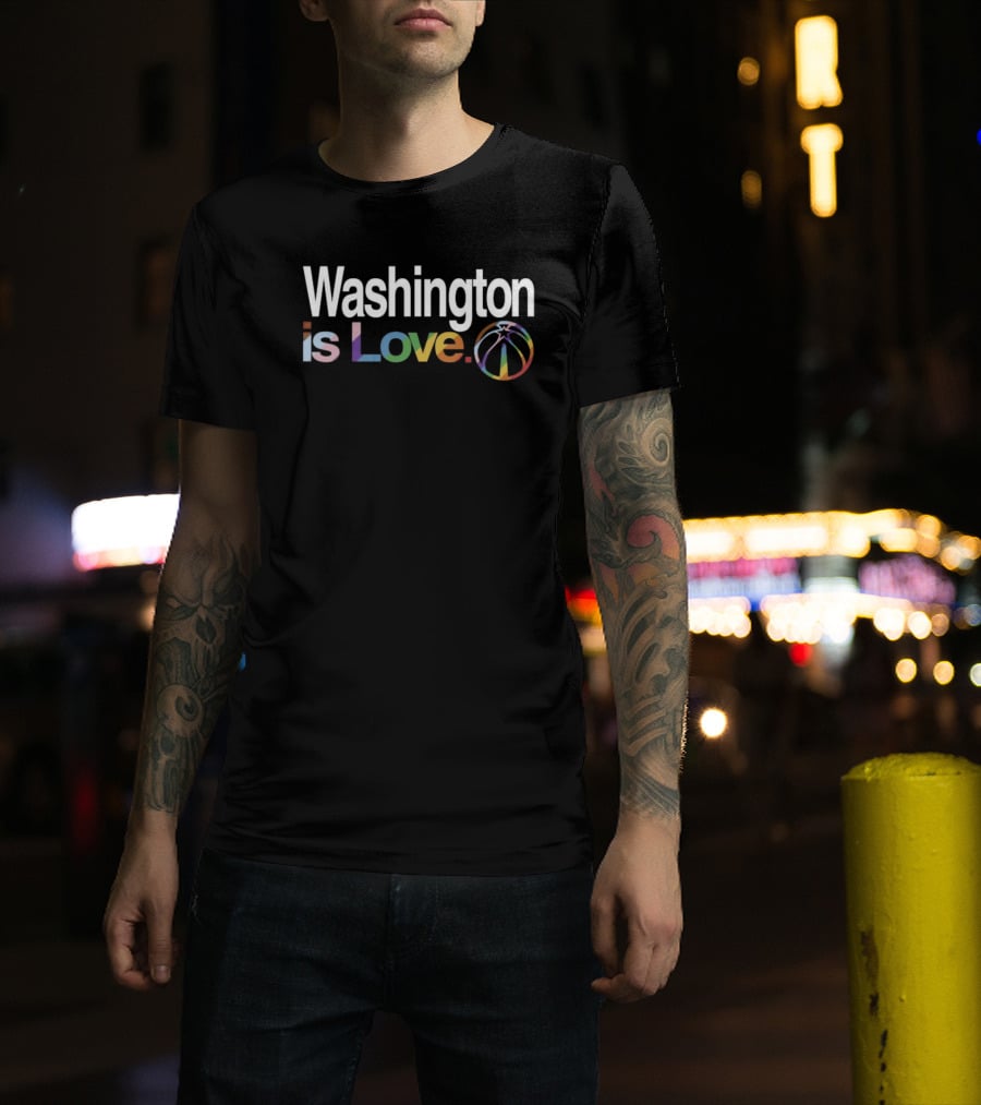 Washington Wizards Is Love Pride Basketball Rainbow T-Shirt