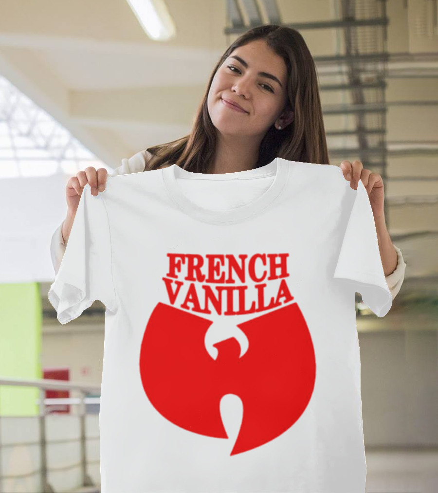 French Vanilla Wutang Logo Red Emblem T-Shirt