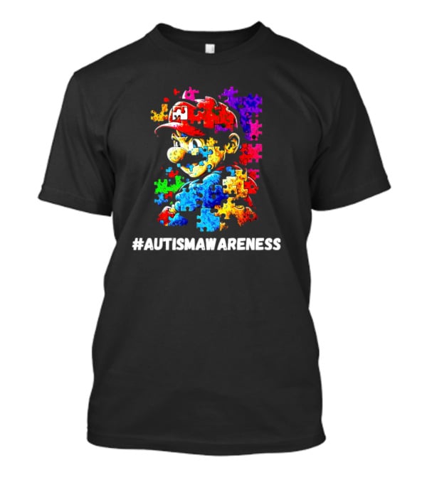 Mario Puzzle Autism Awareness T-Shirt