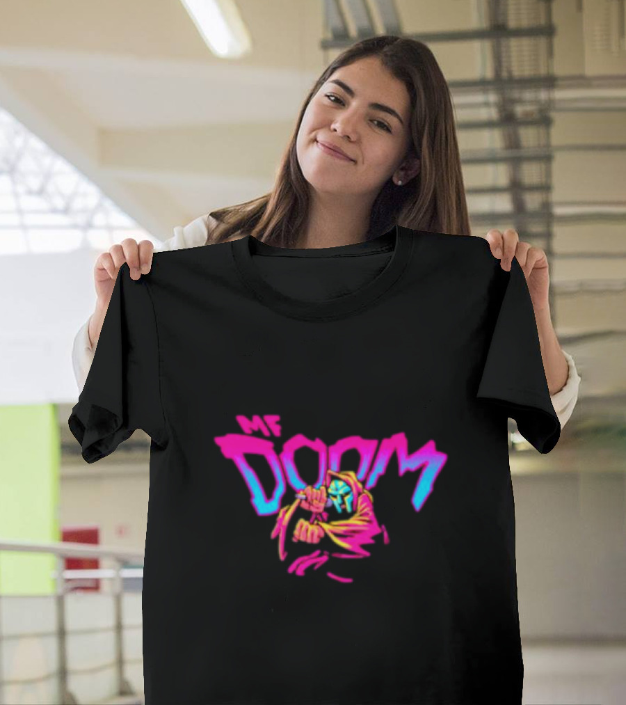 MF Doom Neon Hoodie Mic Iconic Mask T-Shirt