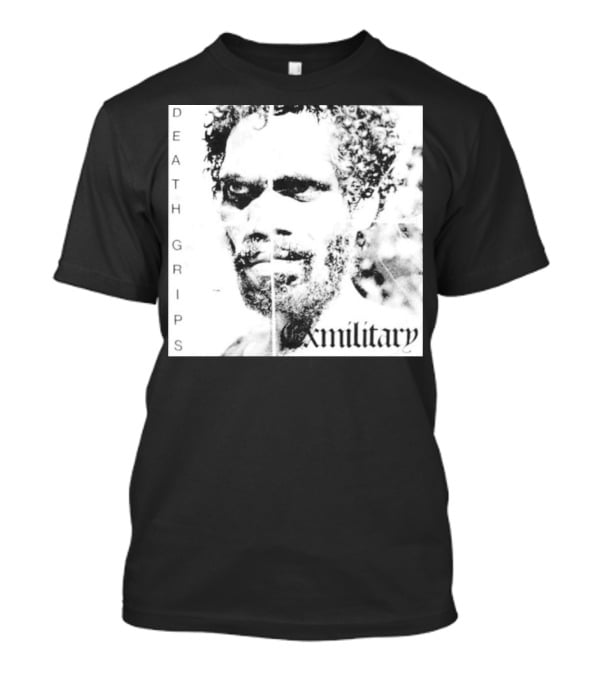 Death Grips Exmilitary Album Cover Image White Letters And Portrait T-Shirt