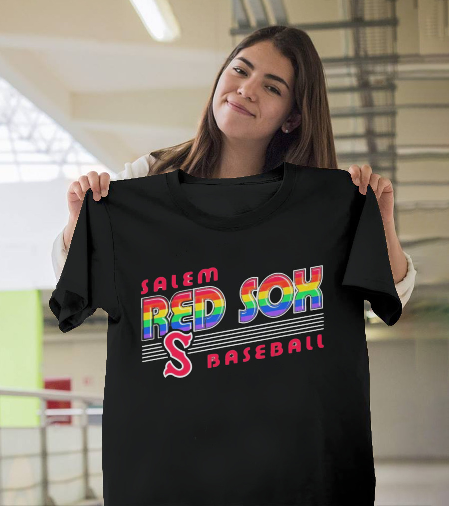 Salem Red Sox Baseball Pride Rainbow T-Shirt