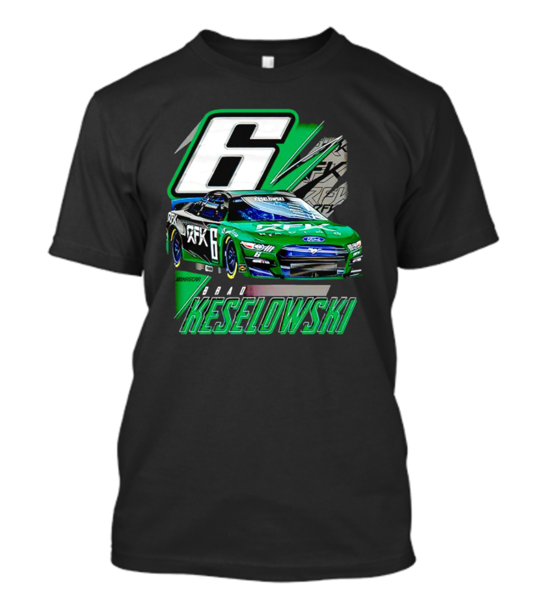 Brad Keselowski Number 6 RFK Racing Green Car T-Shirt