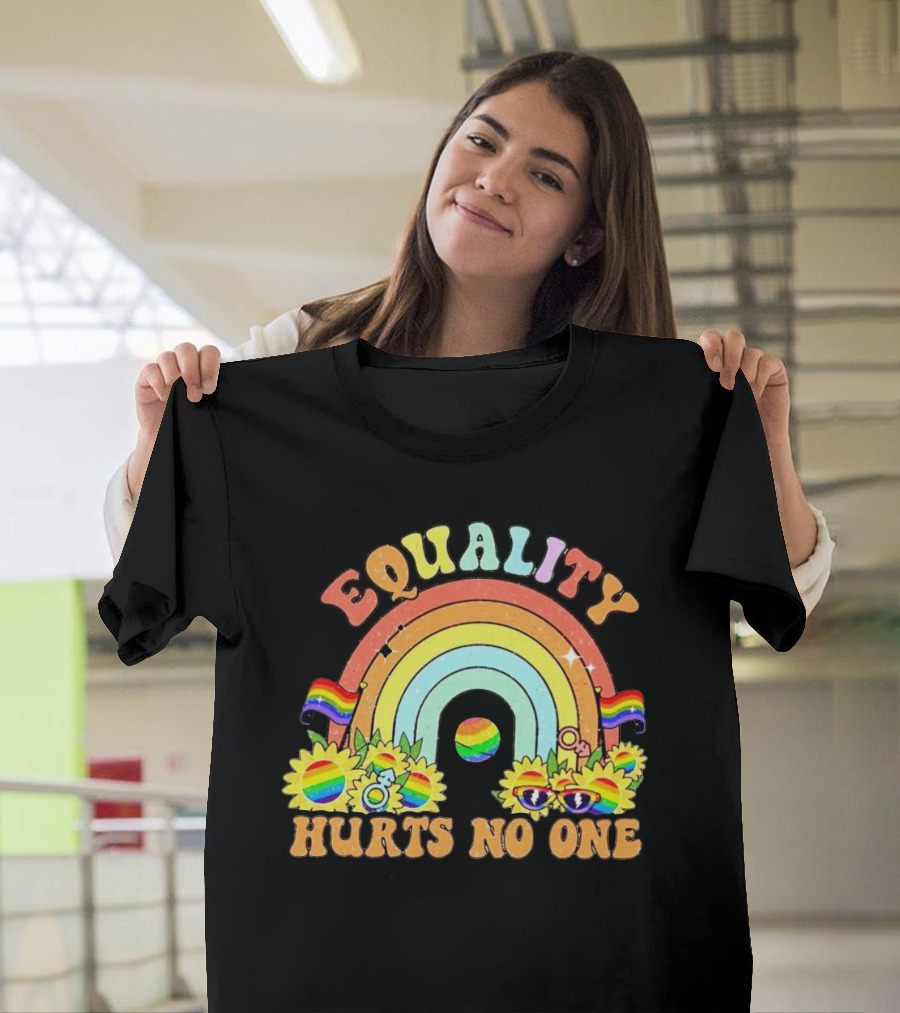 Equality Hurts No One Rainbow Sunflowers Pride Flags T-Shirt