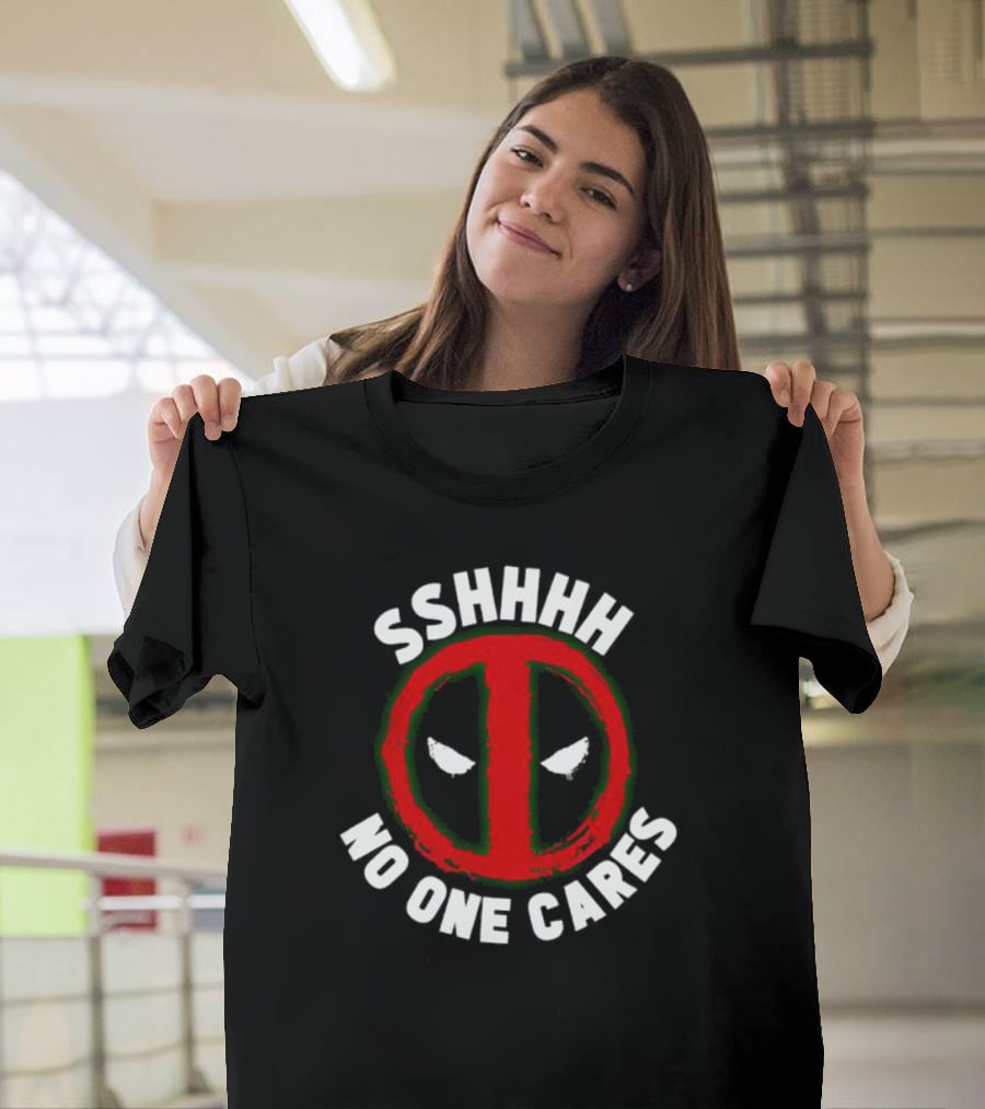 Marvel Deadpool Shhhh No One Cares Iconic T-Shirt