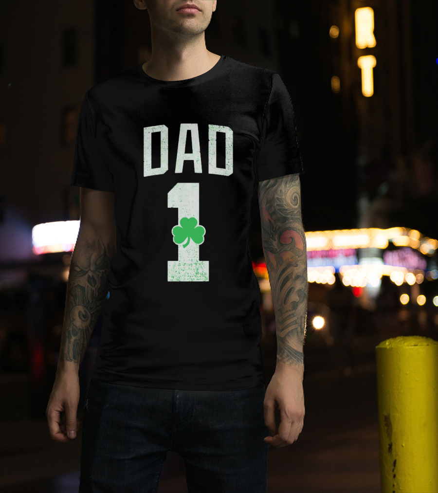 1 Dad Irish Shamrock T-Shirt