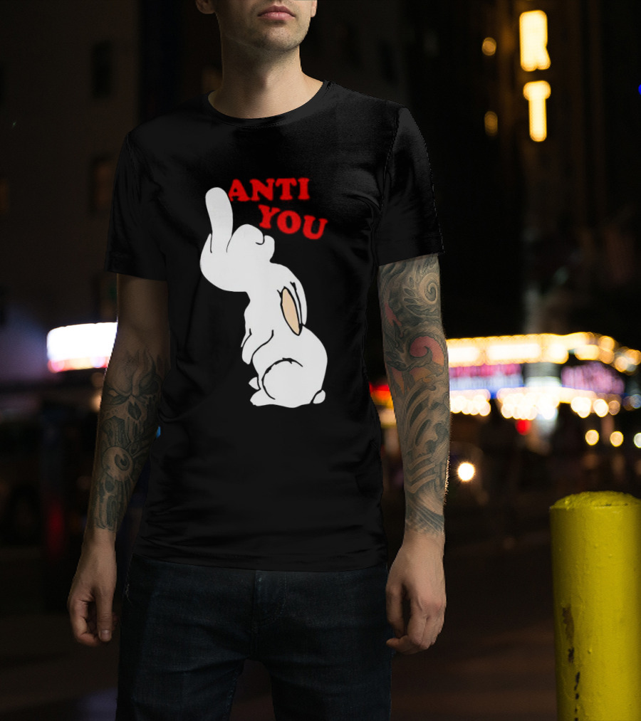 Bunny Anti You Middle Finger Gesture T-Shirt
