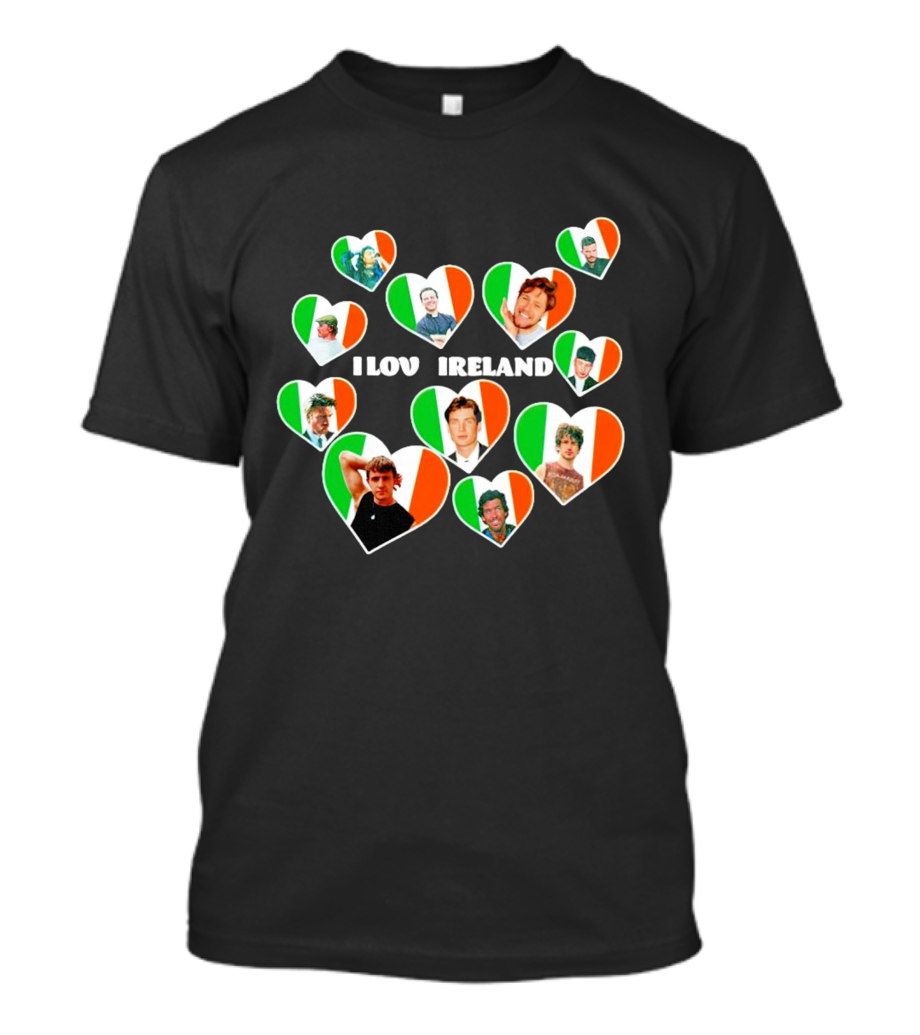 I Love Ireland Irish Flag Hearts T-Shirt