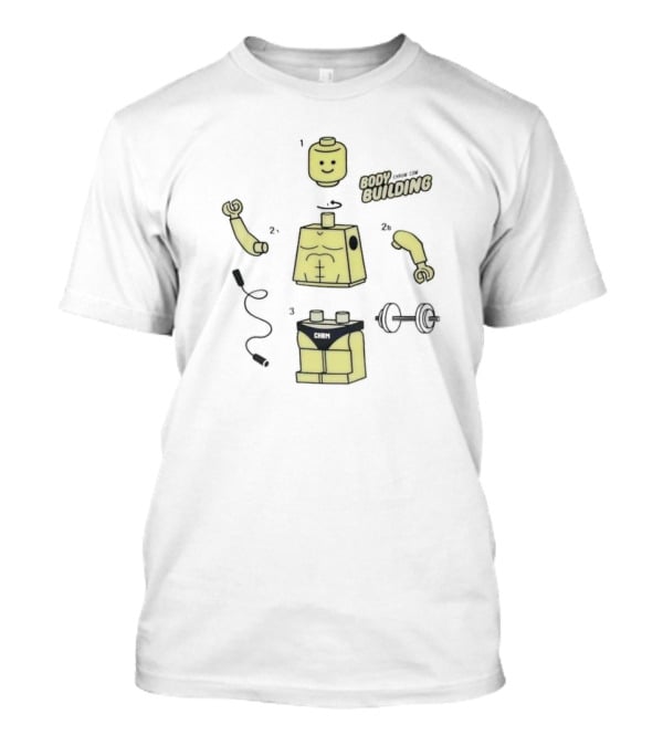 LEGO Bodybuilding CHAM Blocks With Muscular Figure And Dumbbell T-Shirt