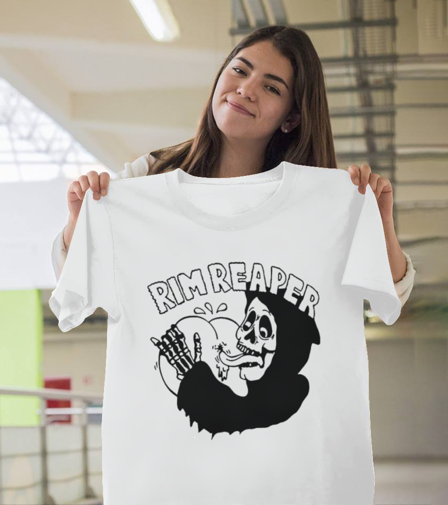 Rim Reaper Grim Reaper Skeleton with Tire T-Shirt