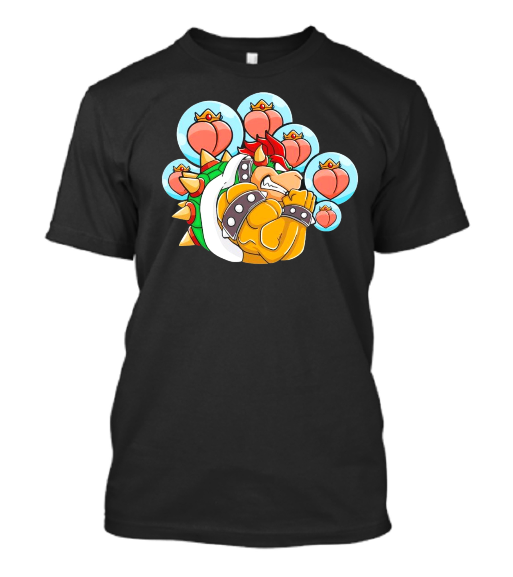 Bowser Peaches Peaches Peaches Tribute To Animated Villain With Hearts T-Shirt