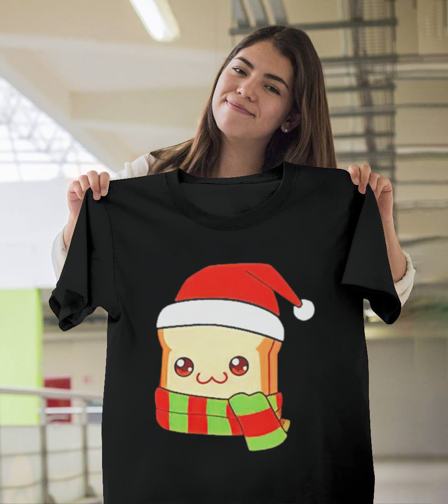 Bundled Bread Christmas Santa Toast Scarf T-Shirt