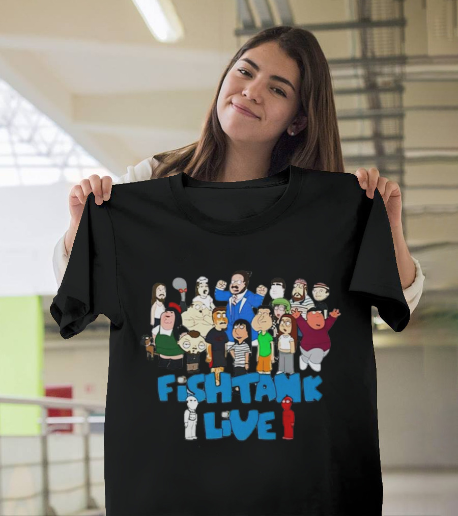 Fish Tank Live Cartoon Character Group T-Shirt