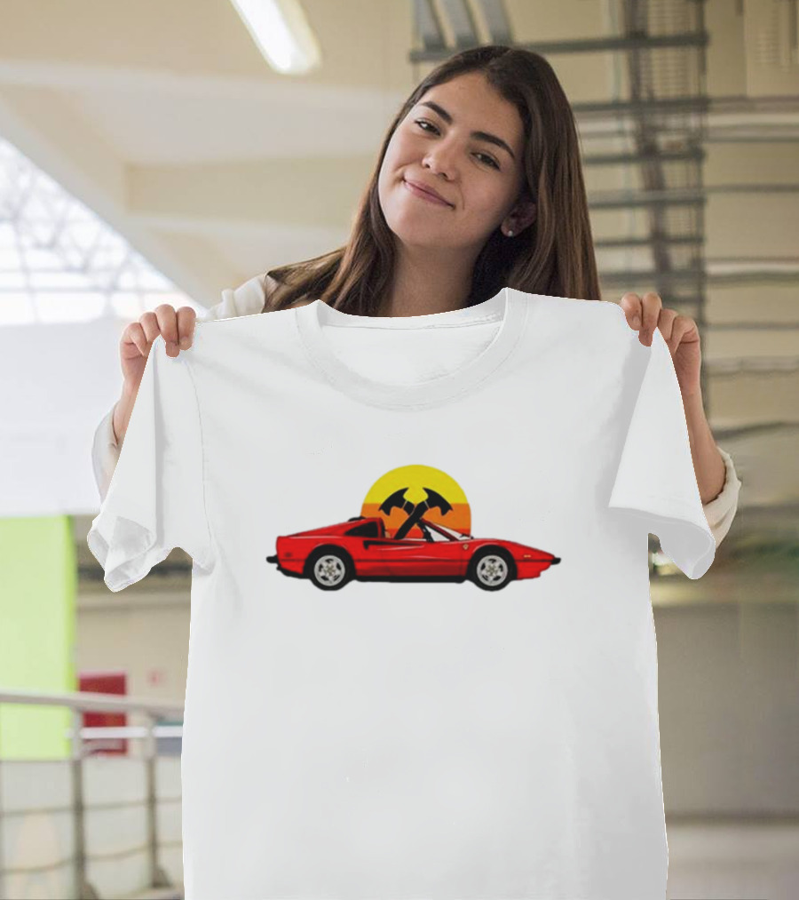 Jack Carr Ferrari 308 Retro Sunset Axes T-Shirt