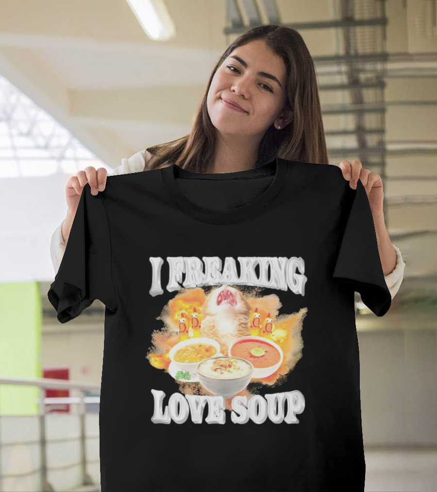 I Freaking Love Soup Cat With Various Bowls And Owls T-Shirt