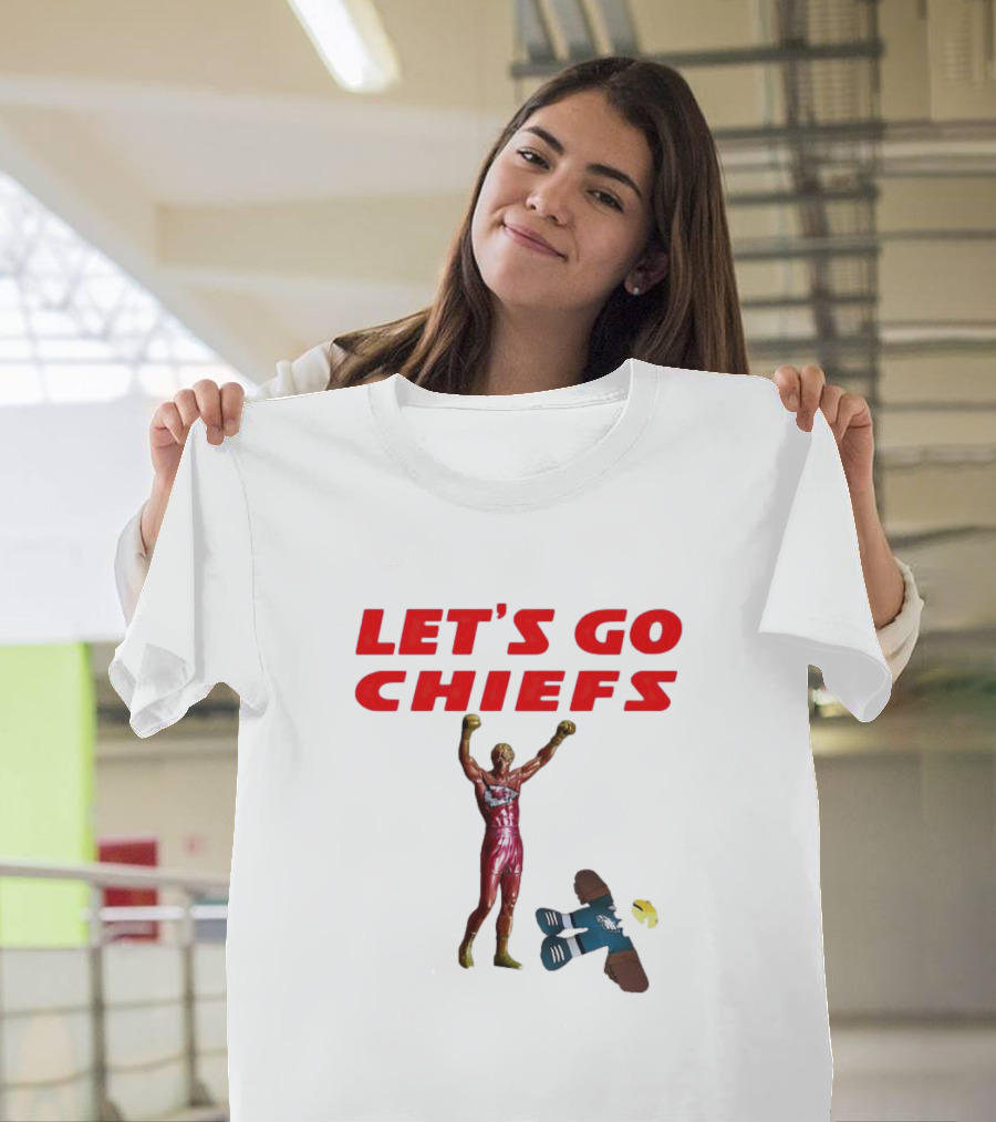 Let's Go Chiefs Rocky Statue Knockout Eagles T-Shirt
