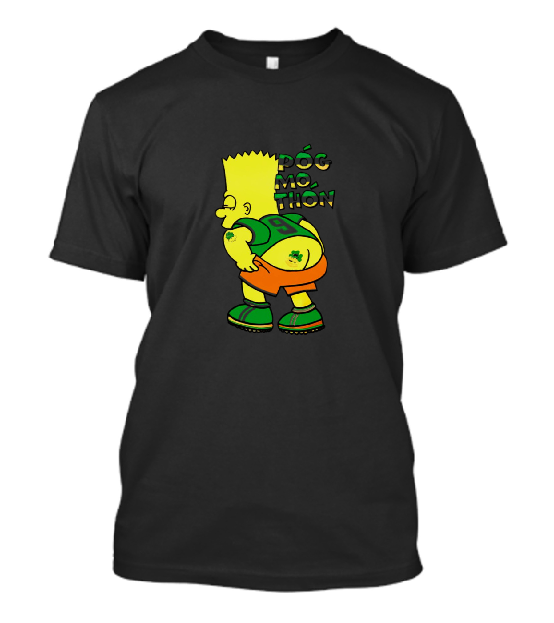 Bart Simpson Póg Mo Thón Shamrock Tattoo T-Shirt