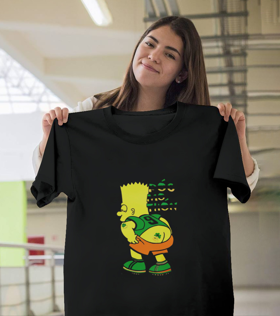 Bart Simpson Póg Mo Thón Shamrock Tattoo T-Shirt