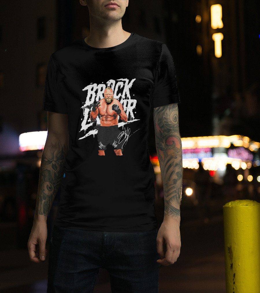 Brock Lesnar Rough Signature MMA Fighter T-Shirt