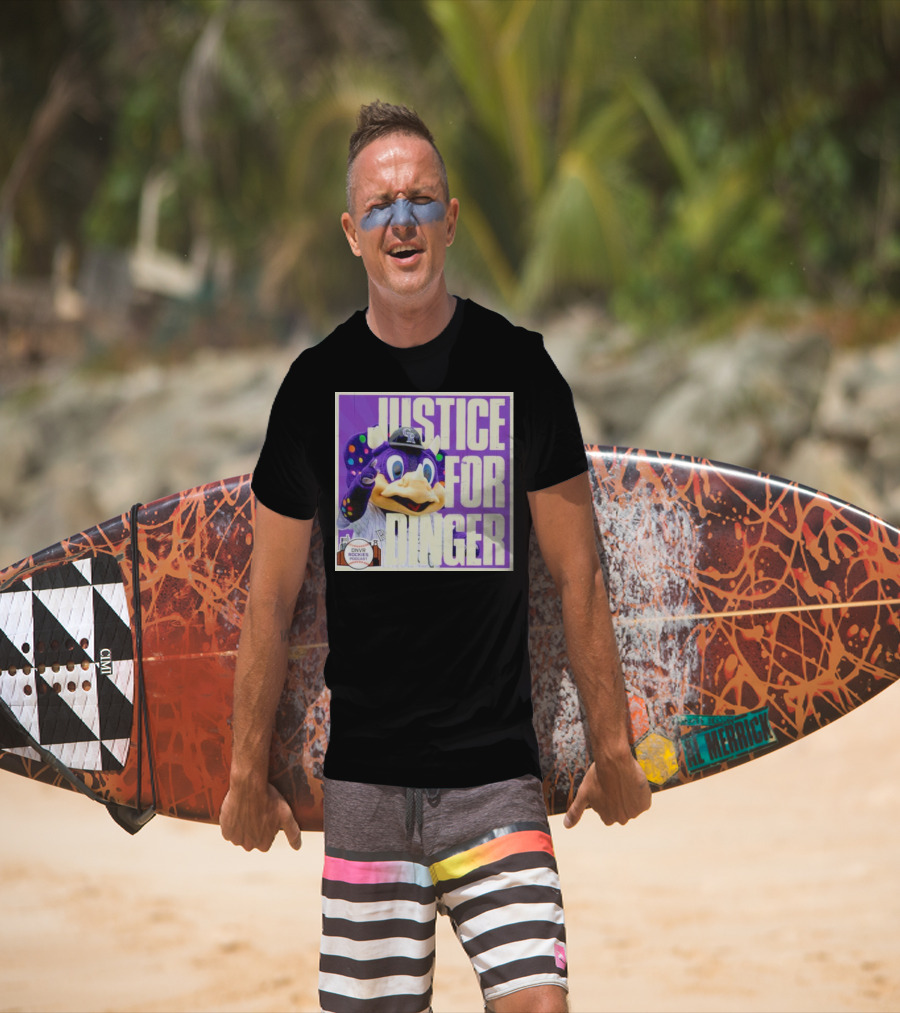 Colorado Rockies Justice For Dinger DNVR Rockies Podcast T-Shirt
