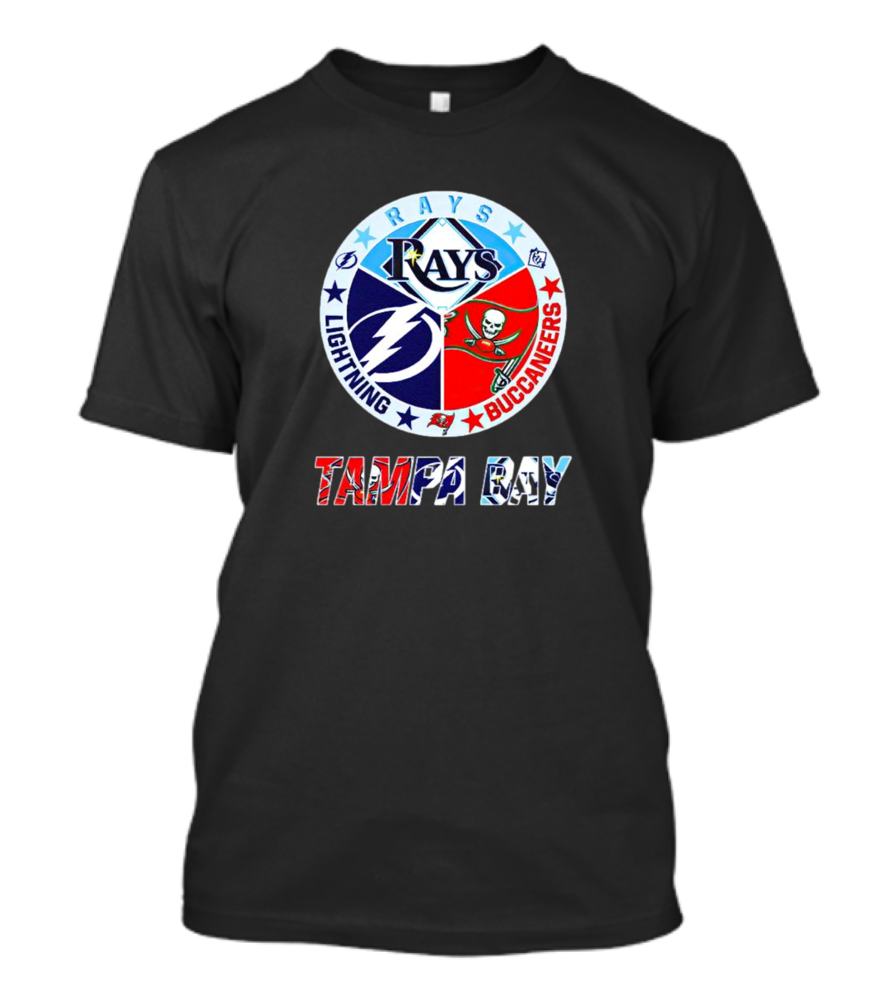 Rays Lightning Buccaneers Tampa Bay Teams Logo Circle T-Shirt