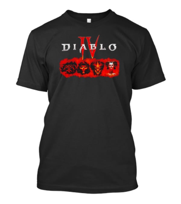 Diablo IV Villain Characters Red Faces T-Shirt
