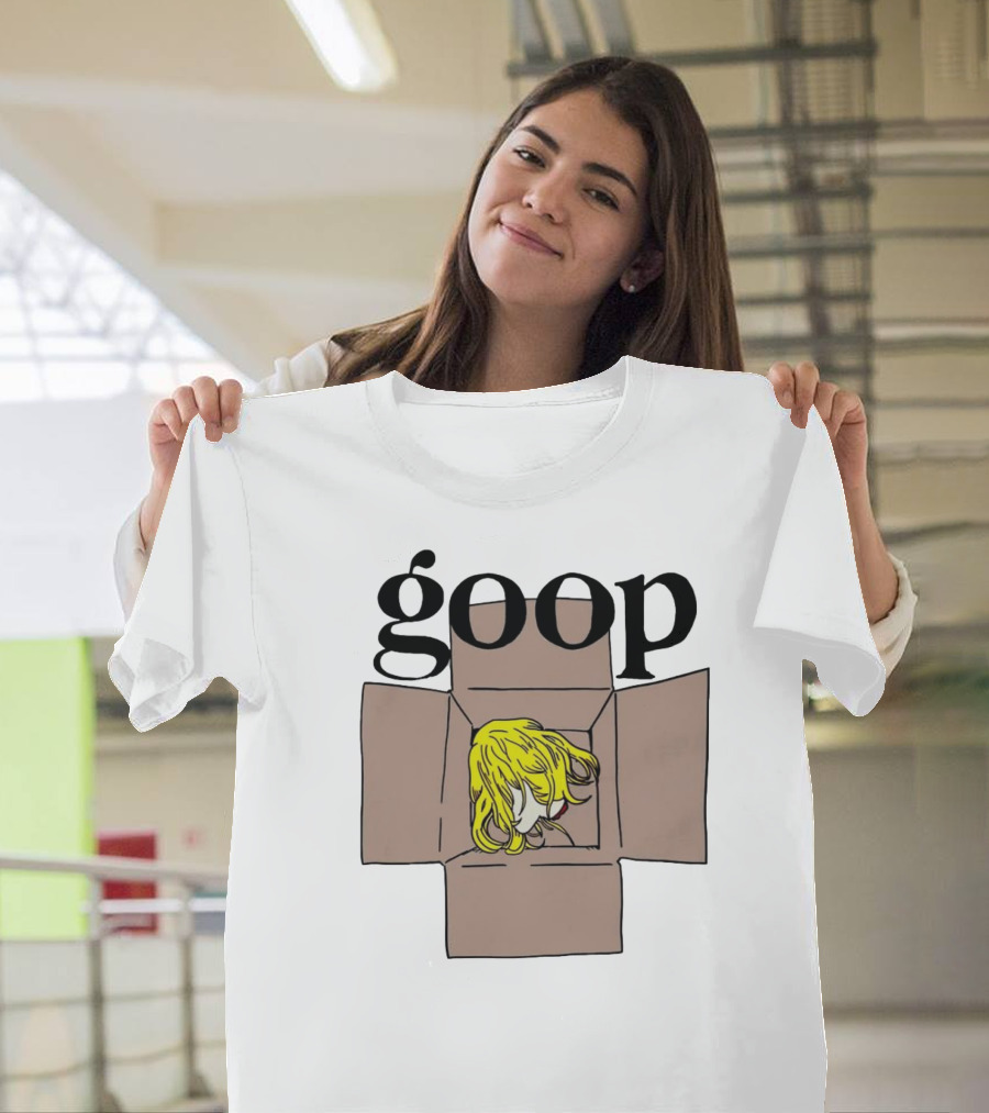 Goop Heads Blonde Wig In Cardboard Box T-Shirt