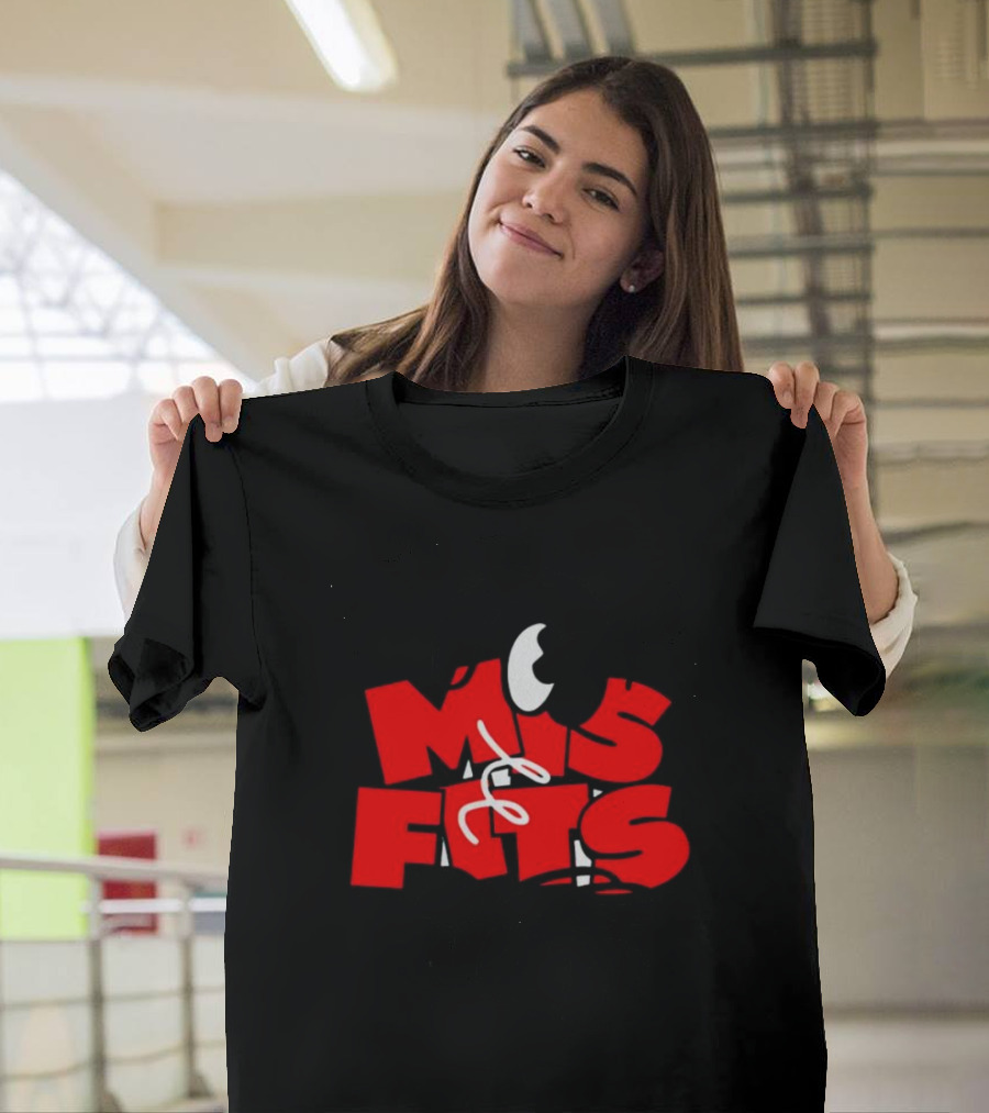 Misfits Gaming MSF Logo Red Text and Cartoon Eyes T-Shirt