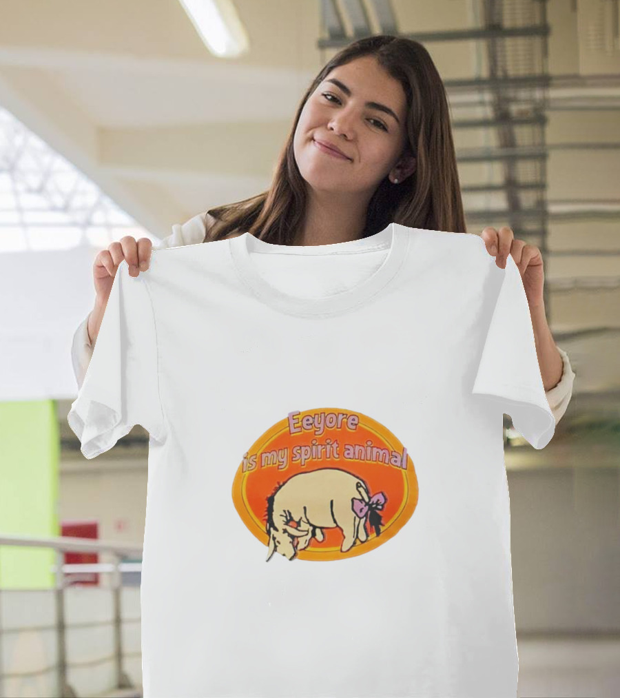 Eeyore Is My Spirit Animal with Bow and Saddened Expression T-Shirt