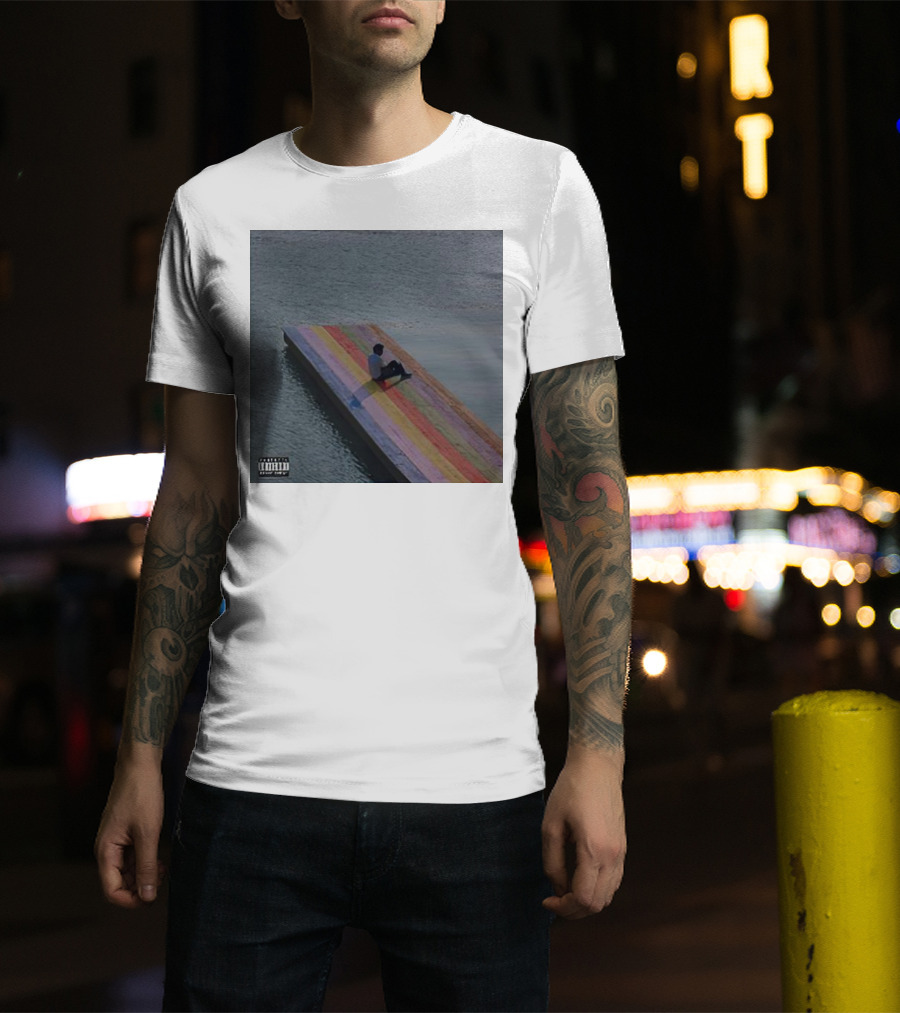 Baby Keem The Melodic Blue Album Cover Sitting On Colorful Dock In Water T-Shirt