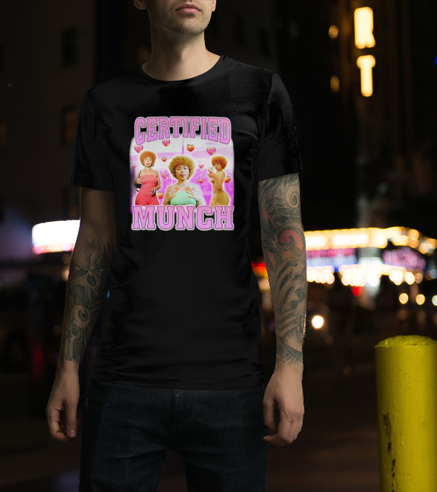 Certified Munch Pink Heart Bootleg Aesthetic Trio T-Shirt