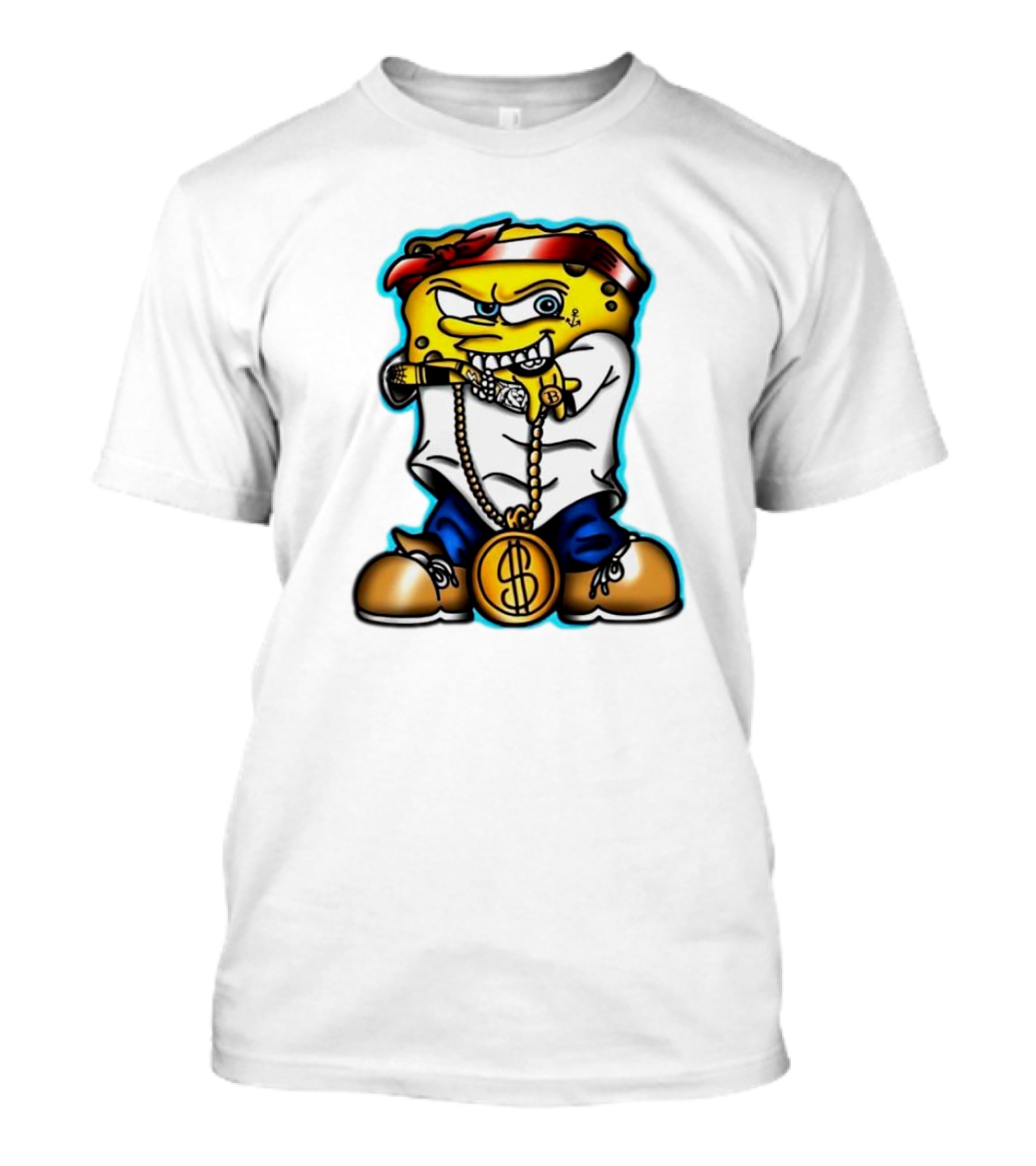 Gangster Spongebob Dollar Bling Animated Character T-Shirt