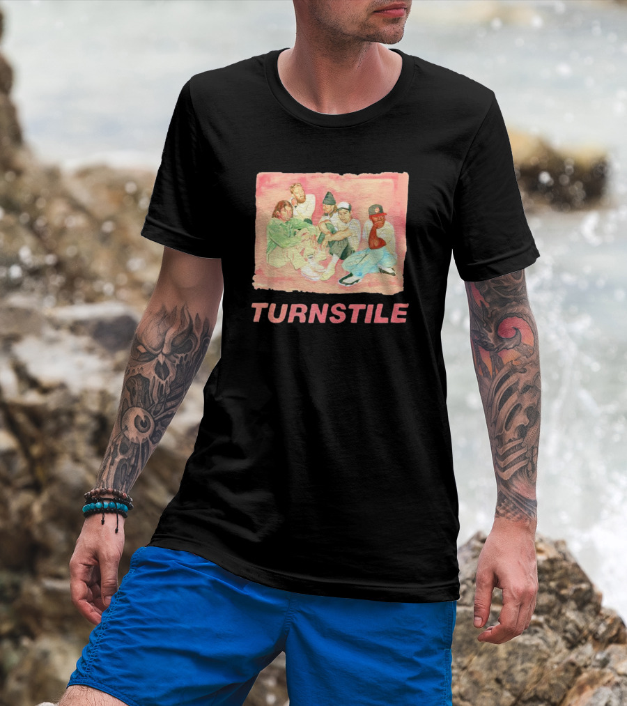Turnstile Band Illustration Pink Pastel Aesthetic T-Shirt