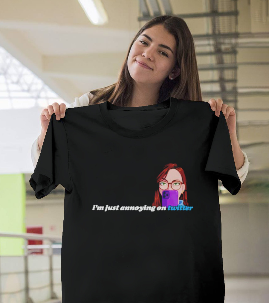 I’m Just Annoying on Twitter Redhead Glasses Smartphone T-Shirt