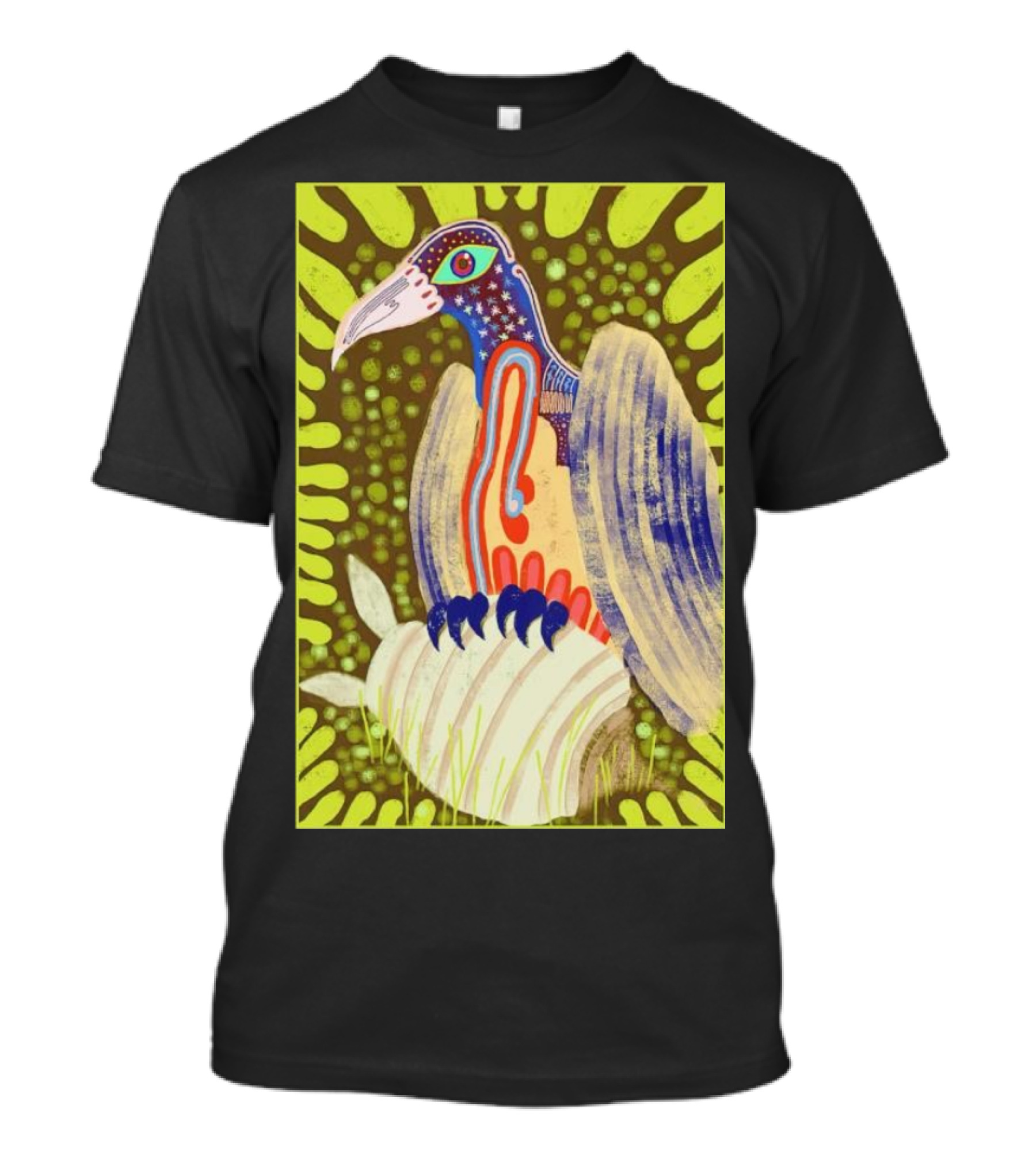 Bird Friends To The End Vivid Psychedelic Feathered Symbols T-Shirt