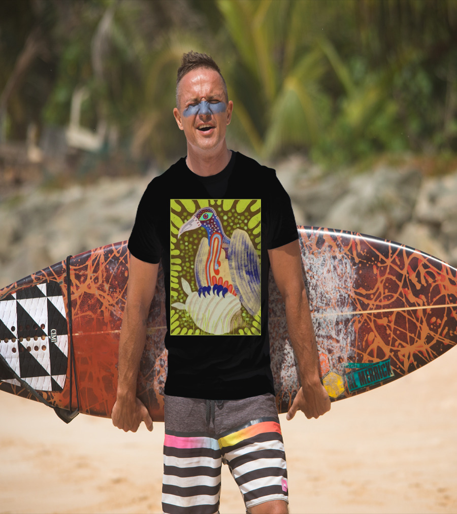 Bird Friends To The End Vivid Psychedelic Feathered Symbols T-Shirt