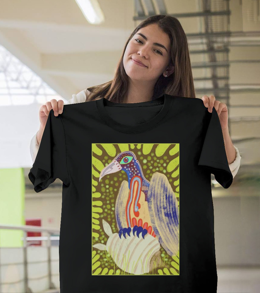 Bird Friends To The End Vivid Psychedelic Feathered Symbols T-Shirt